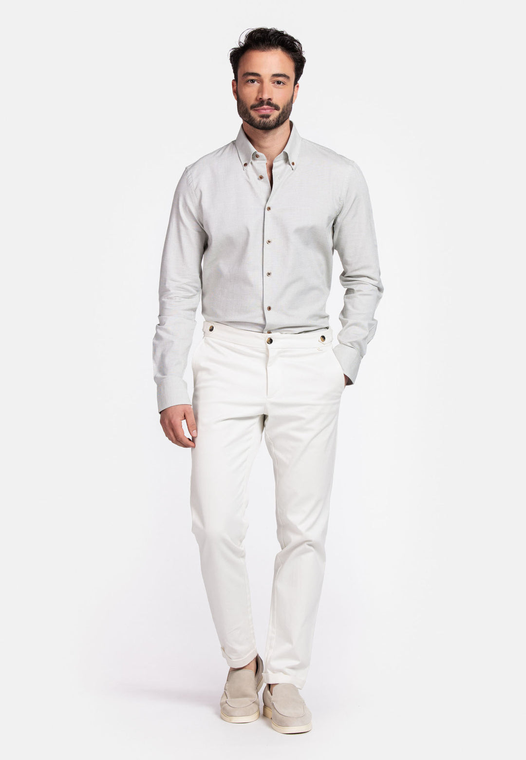 Giordano Loretto Button Down Pinpoint Dobby Overhemd - Groen