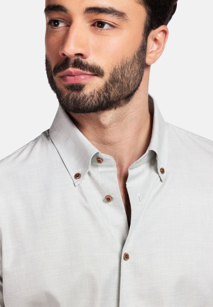 Giordano Loretto Button Down Pinpoint Dobby Overhemd - Groen