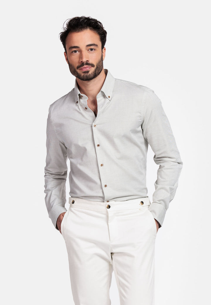 Giordano Loretto Button Down Pinpoint Dobby Overhemd - Groen