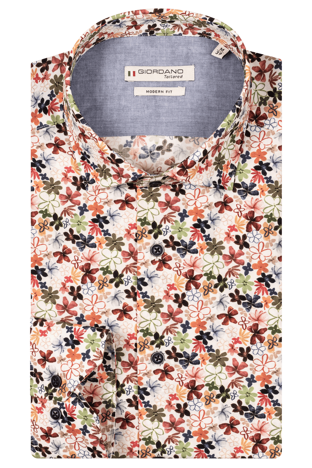 Giordano Maggiore Semi Cutaway Bloemenprint Overhemd - Rood - 517856-30