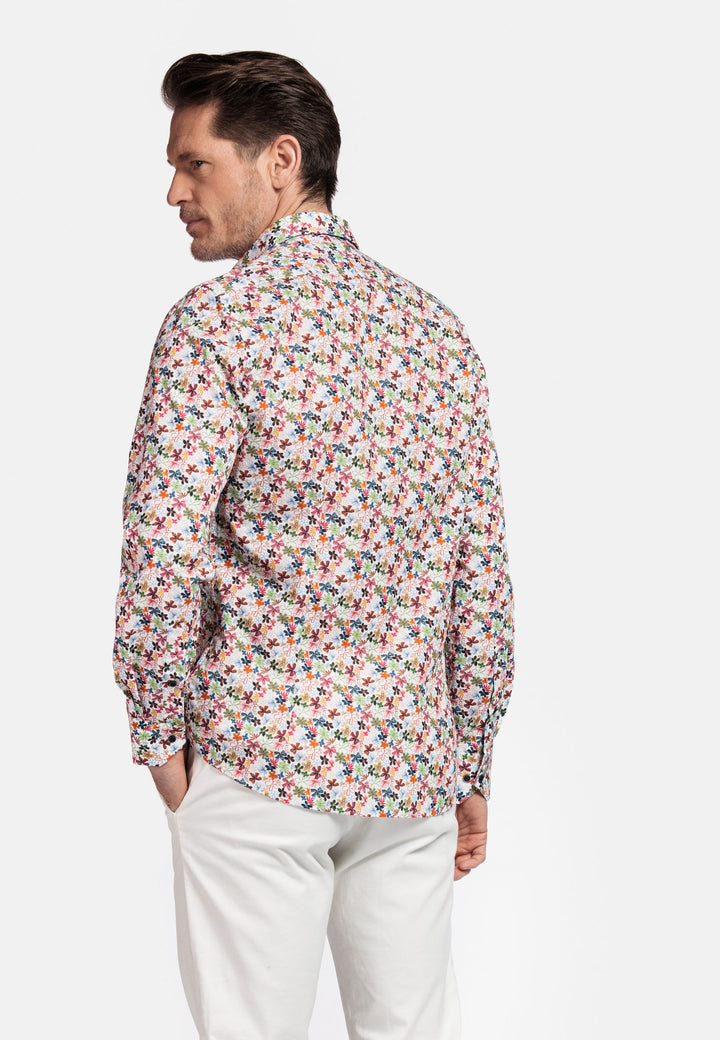 Giordano Maggiore Semi Cutaway Bloemenprint Overhemd - Rood - 517856-30
