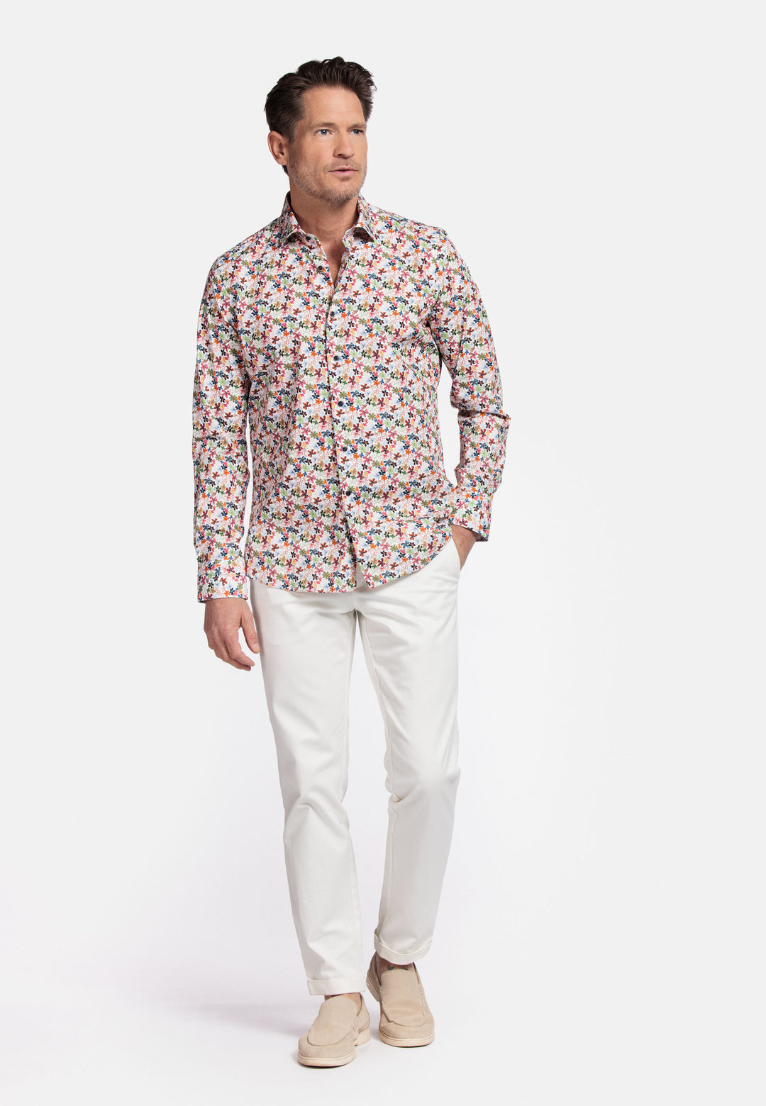 Giordano Maggiore Semi Cutaway Bloemenprint Overhemd - Rood - 517856-30