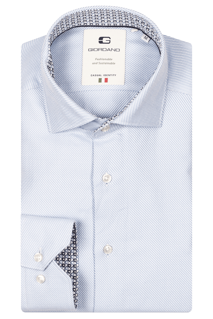 Giordano Maggiore Semi Cutaway Overhemd - Lichtblauw - 517880-61