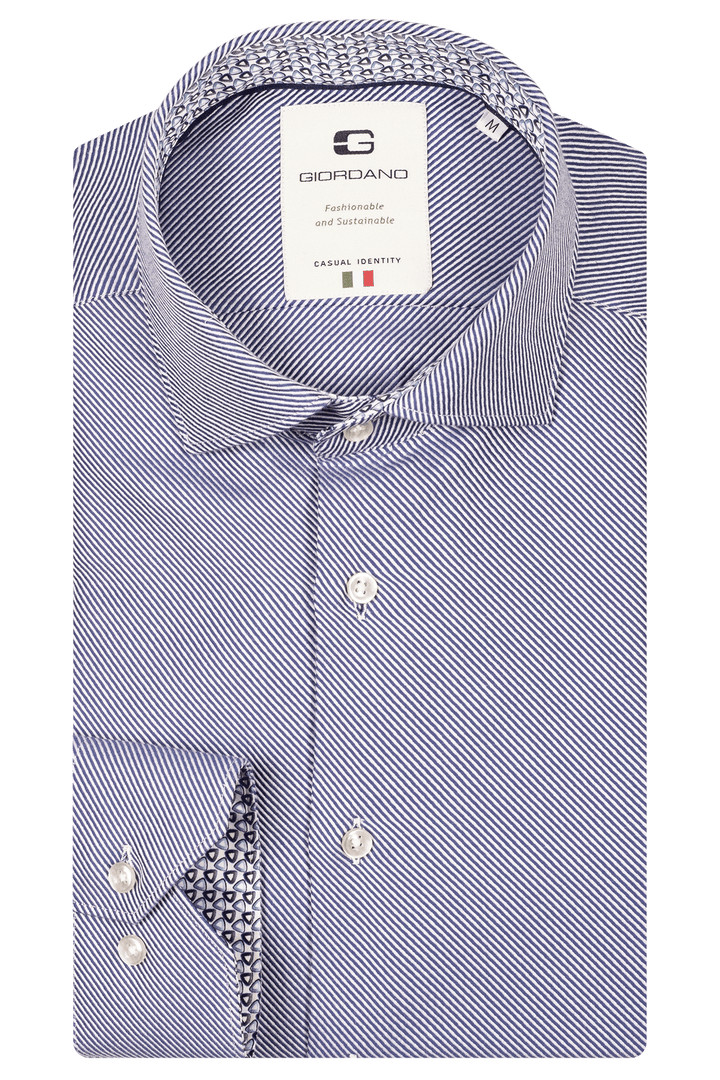 Giordano Maggiore Semi Cutaway Overhemd - Blauw - 517880-64