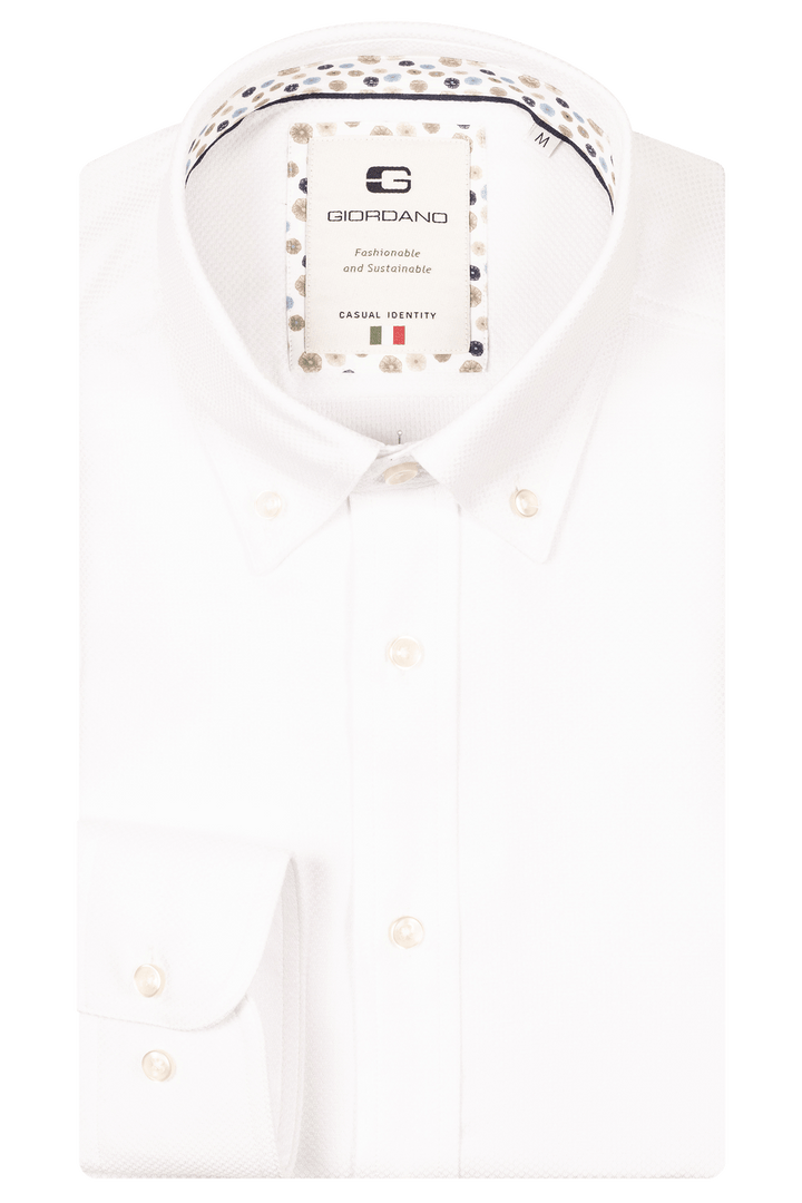Giordano Loretto Button Down Overhemd - Wit - 517881-10