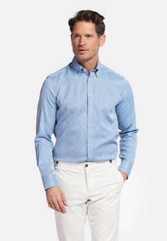 Giordano Loretto Button Down Plain Dobby Overhemd - Blauw - 517881-64