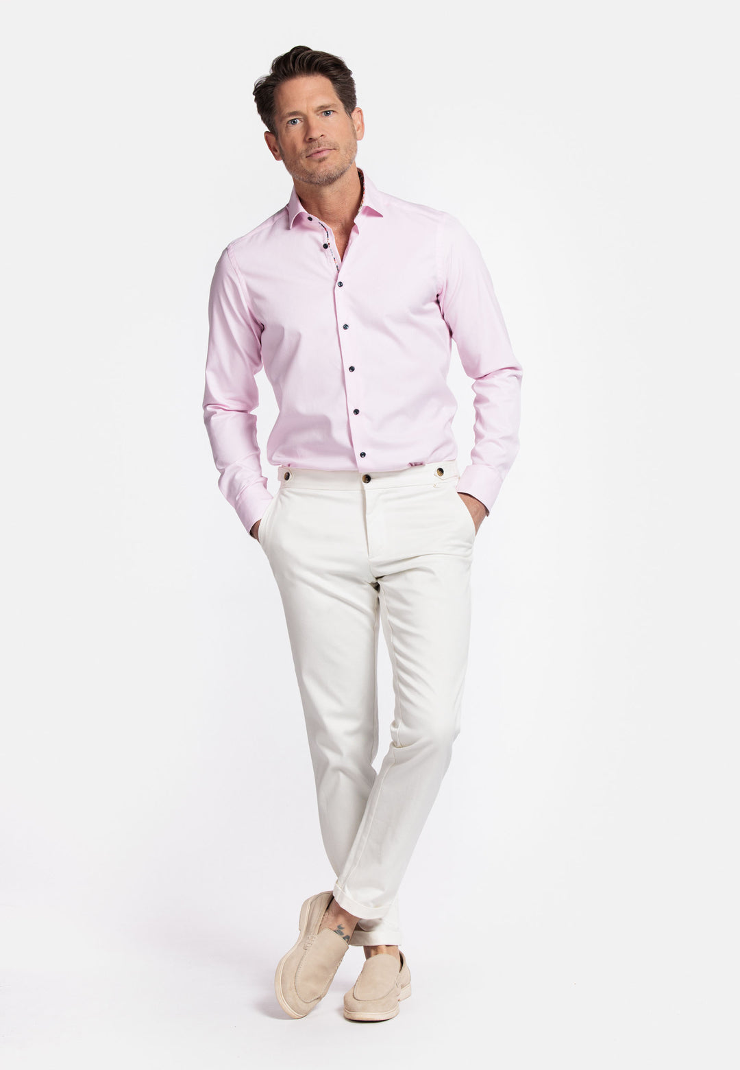 Giordano Maggiore Semi Cutaway Overhemd - Roze - 517890-50