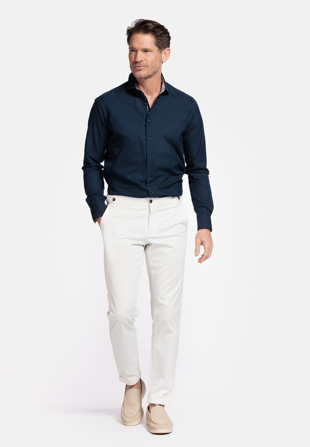 Giordano Maggiore Semi Cutaway Overhemd - Navy - 517890-60