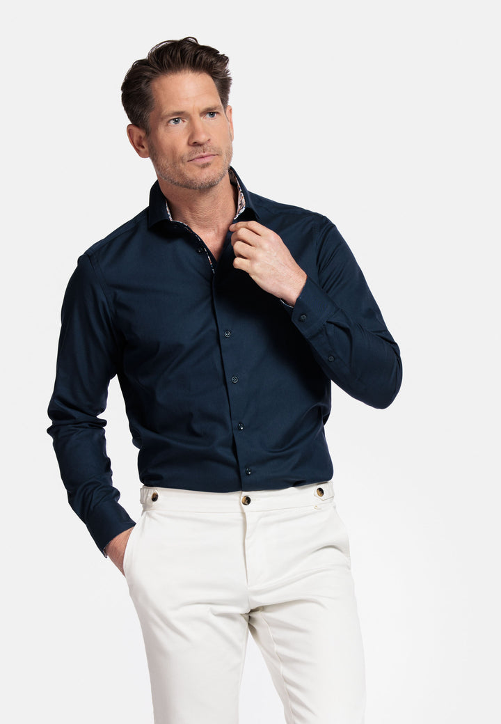 Giordano Maggiore Semi Cutaway Overhemd - Navy - 517890-60