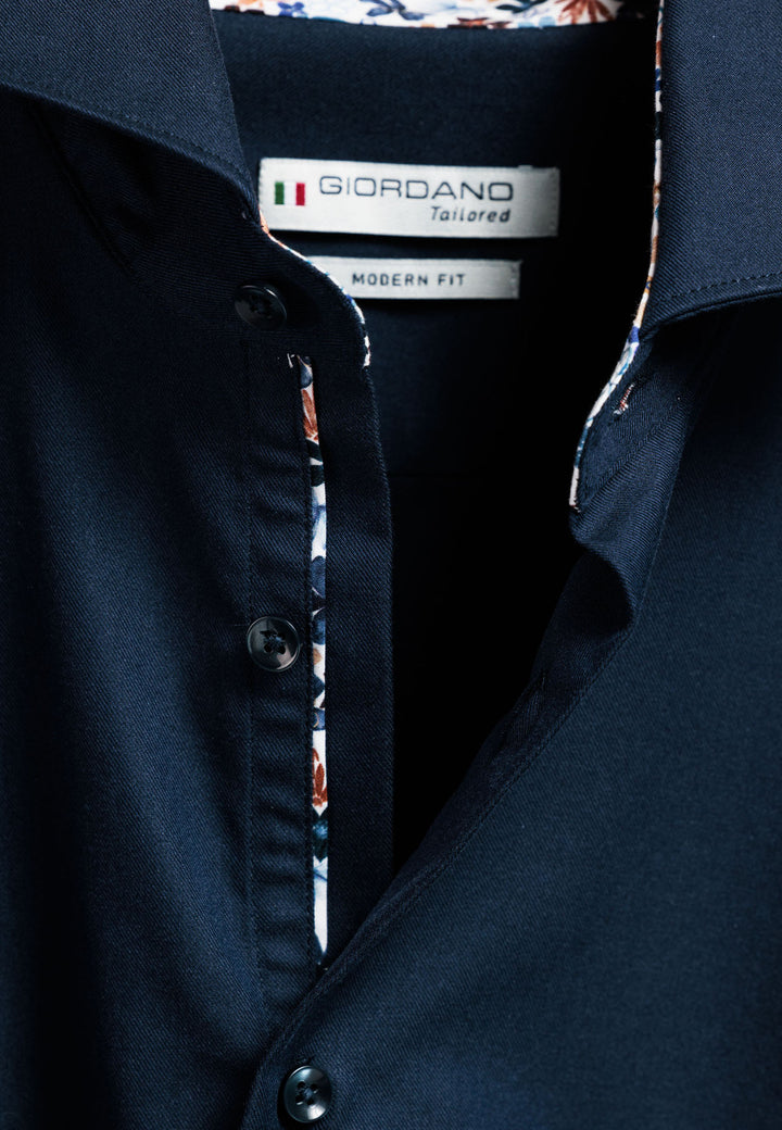 Giordano Maggiore Semi Cutaway Overhemd - Navy - 517890-60