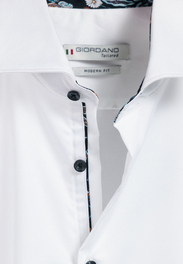 Giordano Maggiore Semi Cutaway Overhemd - Wit - 517891-10