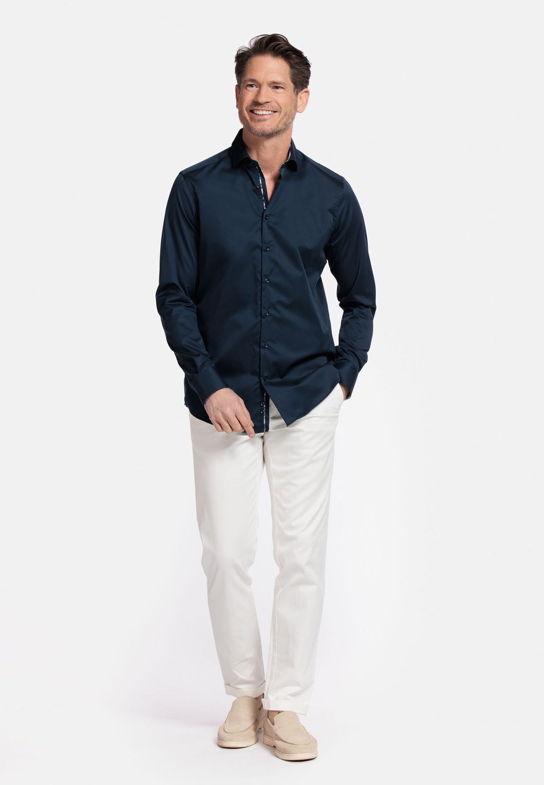 Giordano Maggiore Semi Cutaway Overhemd - Navy - 517891-60