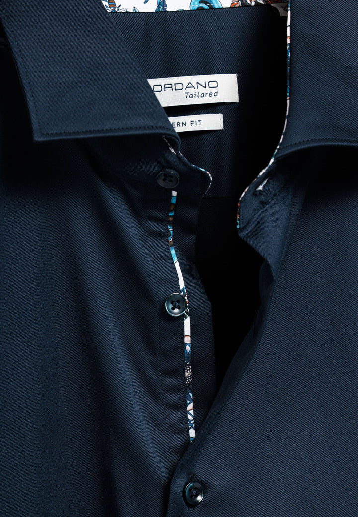 Giordano Maggiore Semi Cutaway Overhemd - Navy - 517891-60