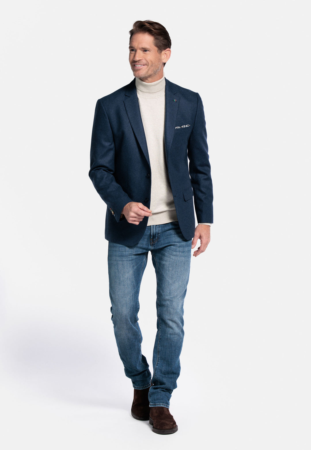 Giordano Robert Luxury Wool Colbert - Donkerblauw