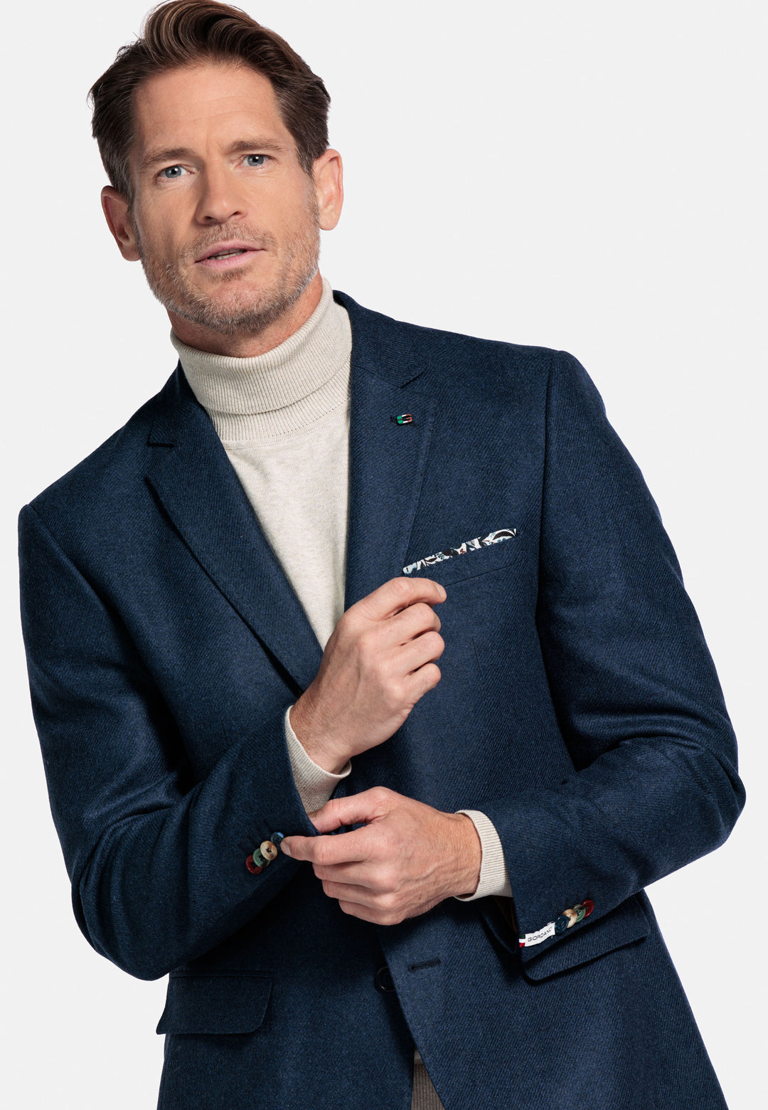 Giordano Robert Luxury Wool Colbert - Donkerblauw