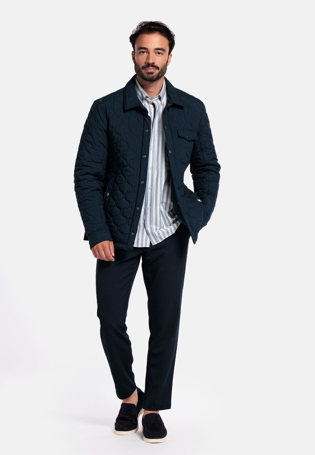 Giordano Alfio Licht Gewatteerde Korte Jas - Blauw