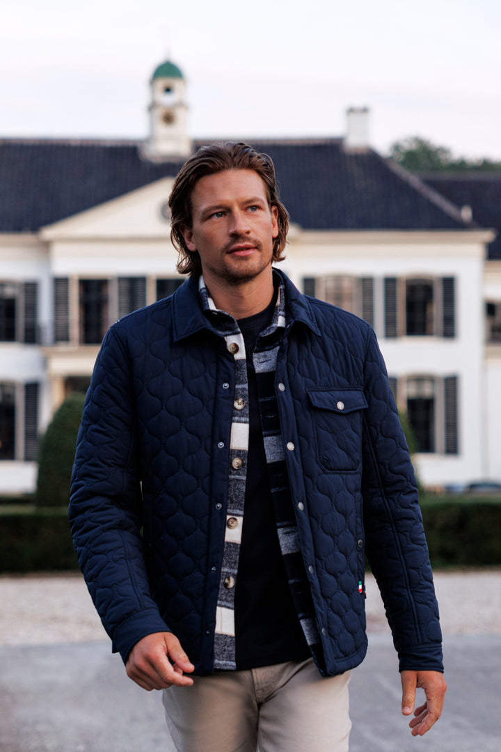 Giordano Alfio Licht Gewatteerde Korte Jas - Blauw