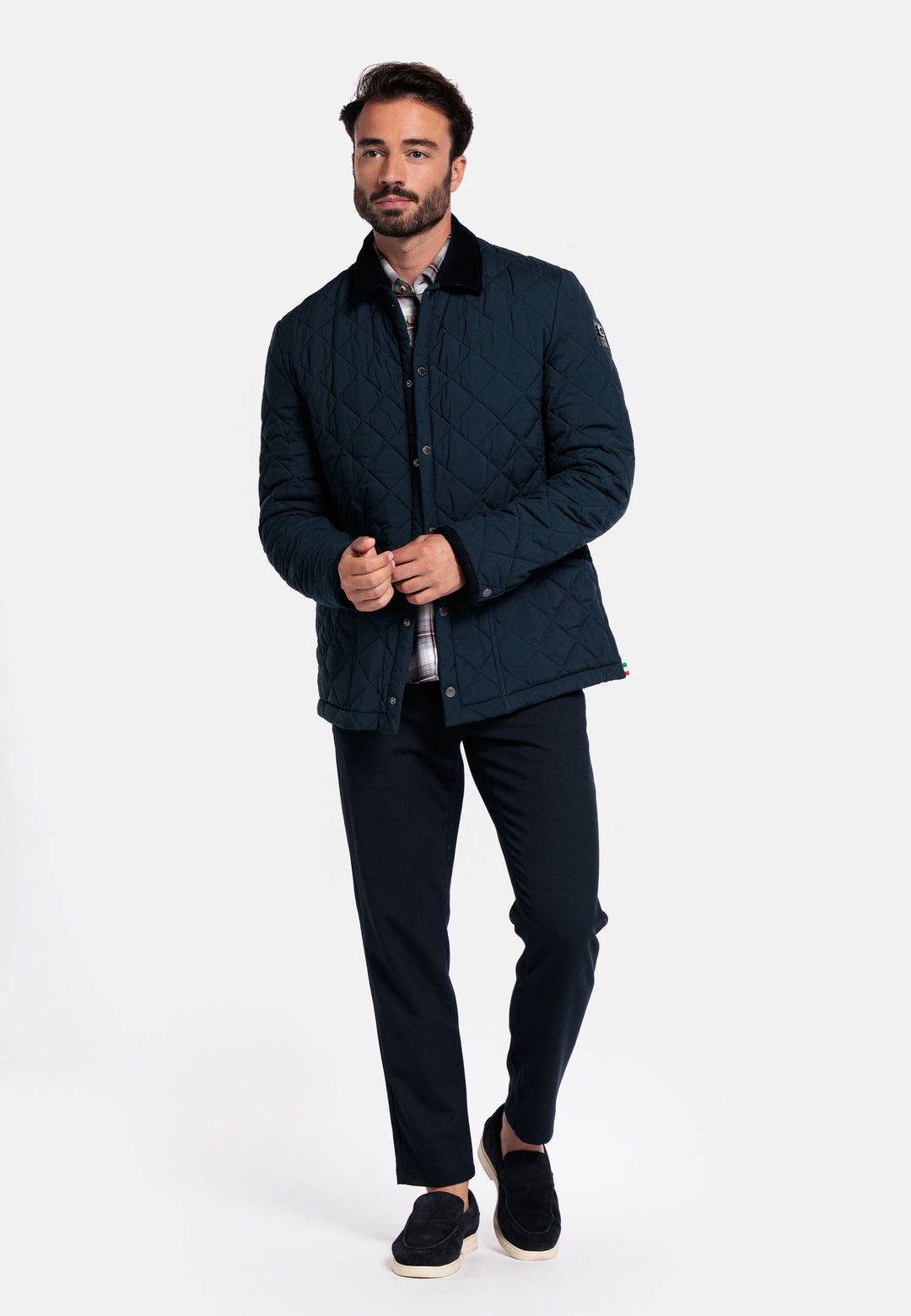 Giordano Palermo Licht Gewatteerde Korte Jas - Blauw