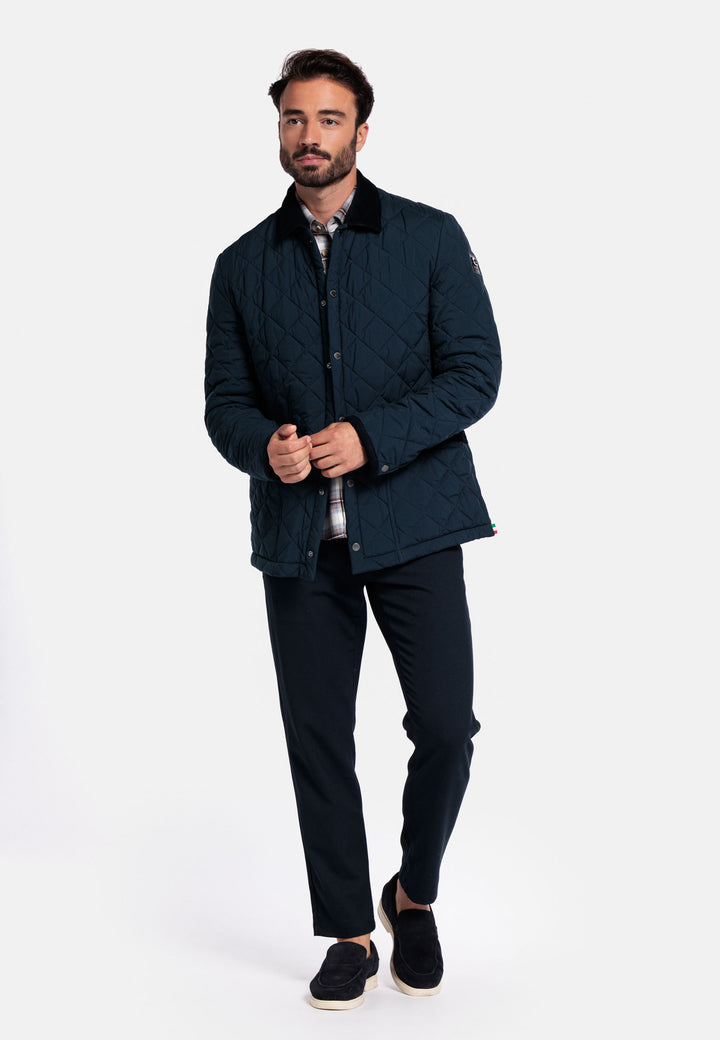 Giordano Palermo Licht Gewatteerde Korte Jas - Blauw
