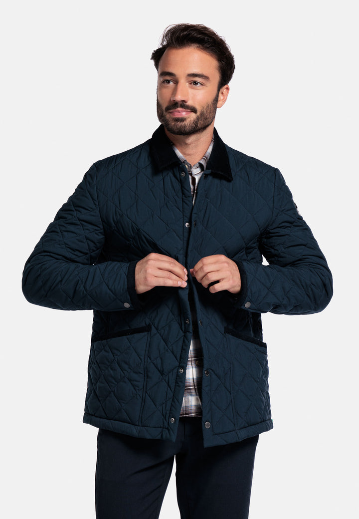 Giordano Palermo Licht Gewatteerde Korte Jas - Blauw