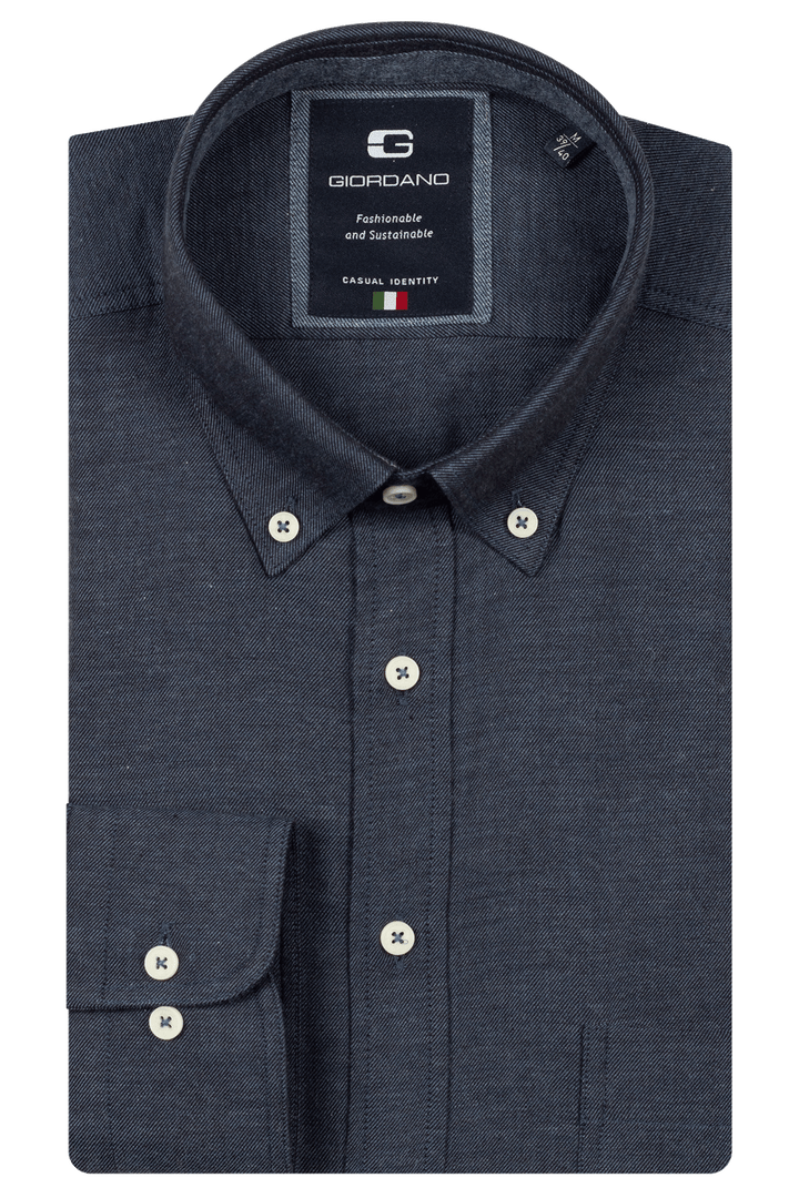 Giordano Brando Flanel Overhemd - Blauw - 527005-60
