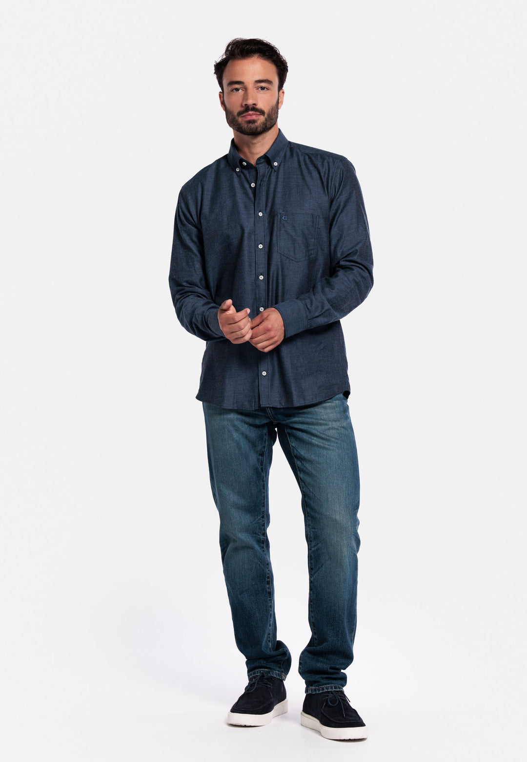 Giordano Brando Flanel Overhemd - Blauw - 527005-60