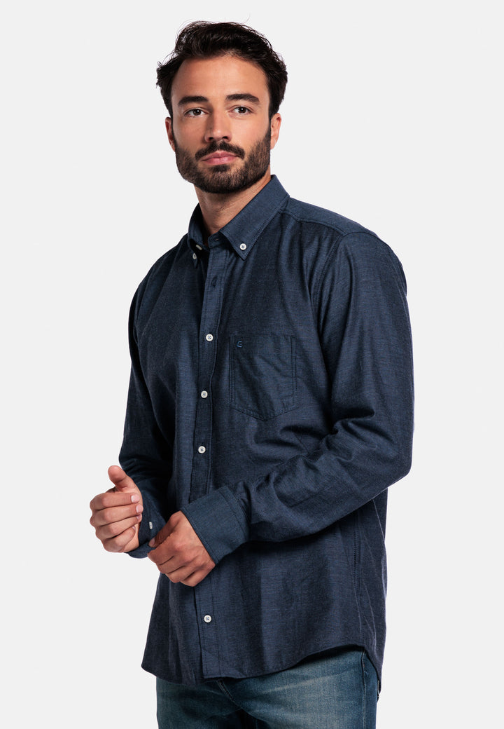 Giordano Brando Flanel Overhemd - Blauw - 527005-60