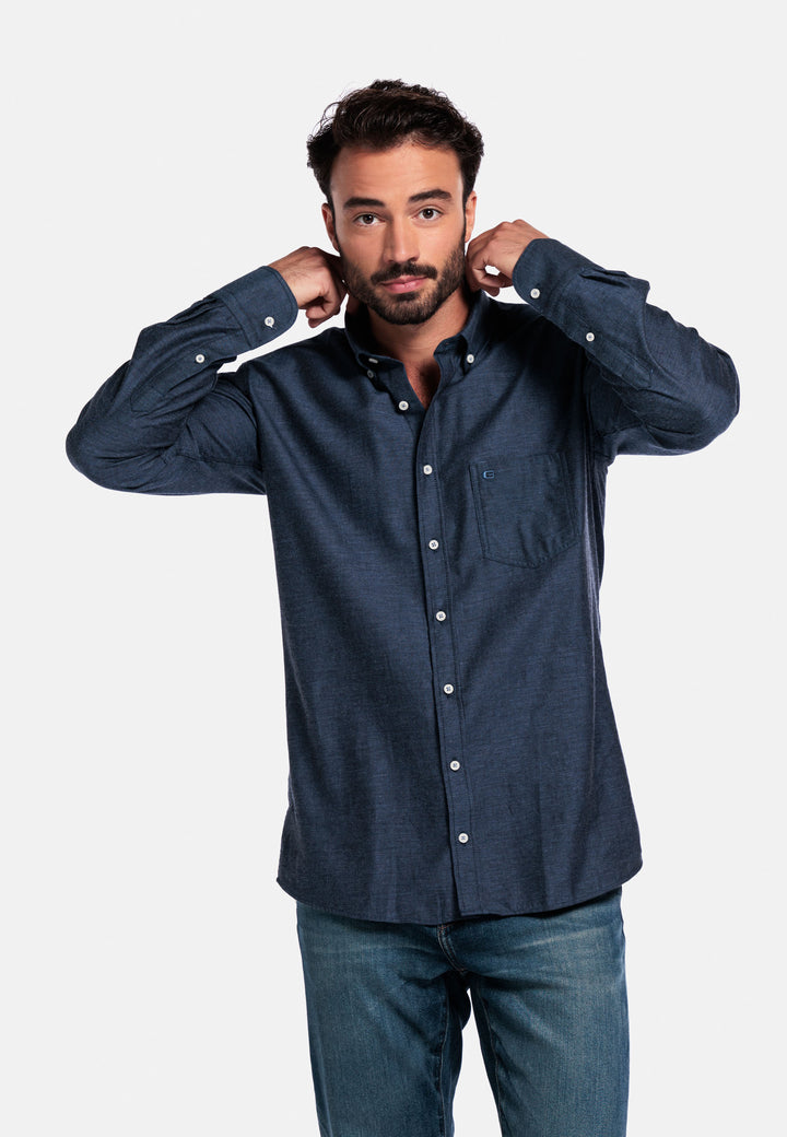 Giordano Brando Flanel Overhemd - Blauw - 527005-60