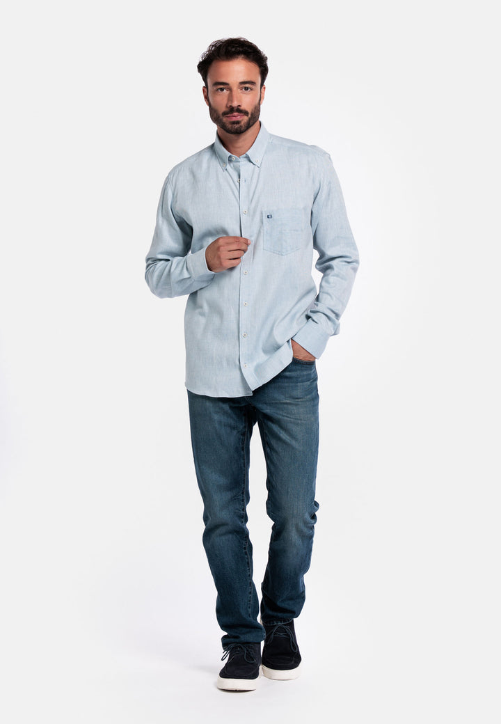 Giordano Brando Flanel Overhemd - Lichtblauw - 527005-61