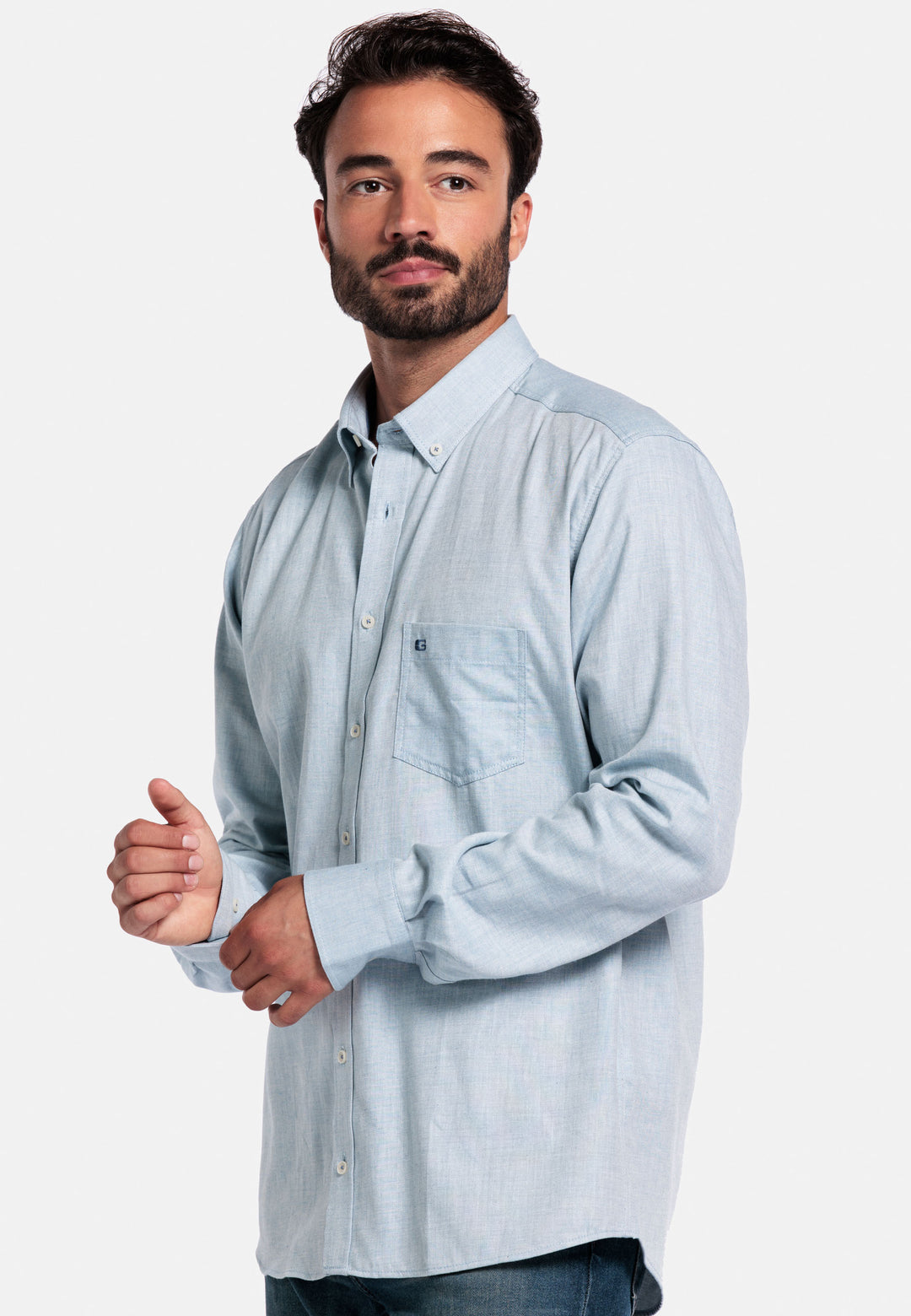 Giordano Brando Flanel Overhemd - Lichtblauw - 527005-61