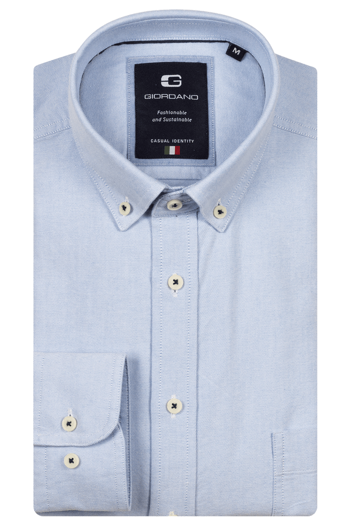 Giordano Brando Button Down Oxford Overhemd - Blauw - 527007-61