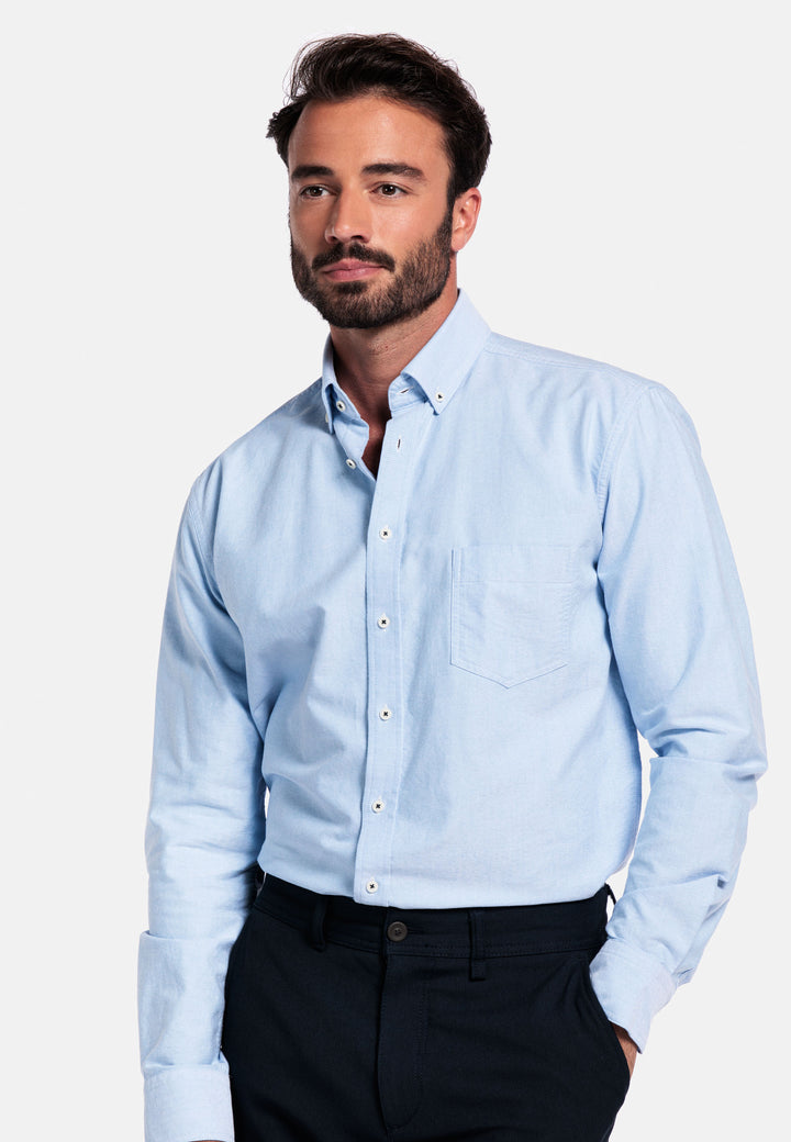 Giordano Brando Button Down Oxford Overhemd - Blauw - 527007-61