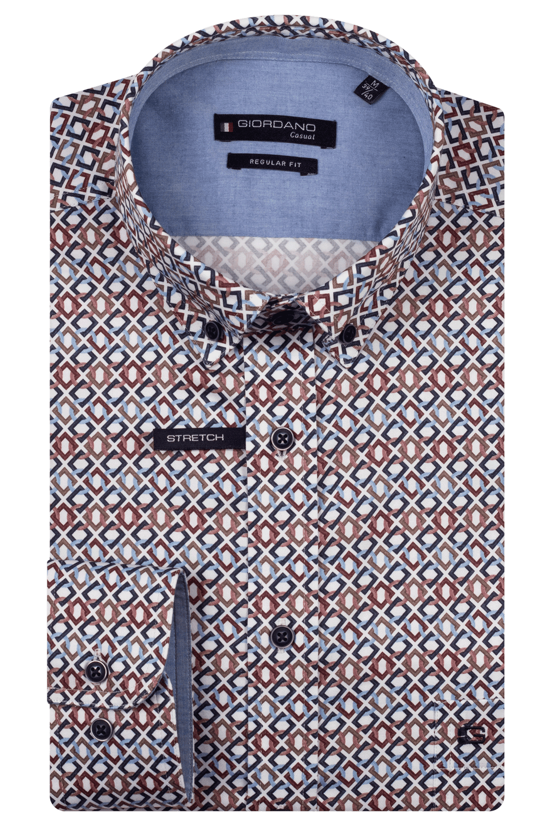 Giordano Ivy Grafische Print Overhemd - Paars - 527014-40