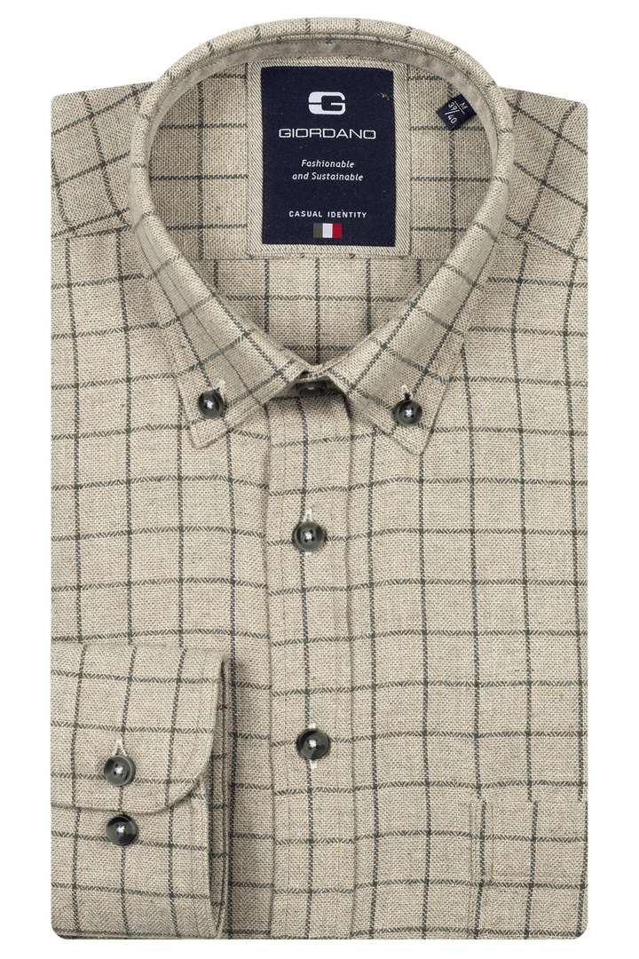 Giordano Brando Flanel Overhemd - Groen - 527302-70