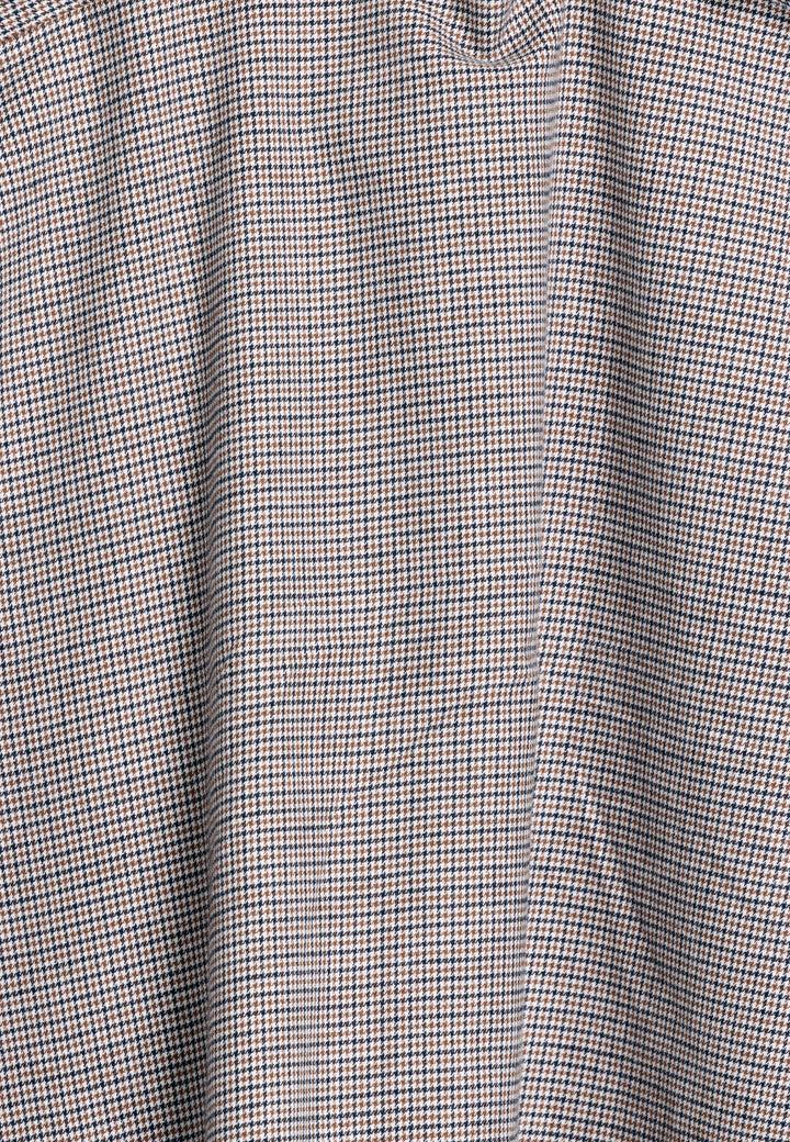 Giordano Ivy Pied-de-Poule Overhemd - Bruin - 527310-80