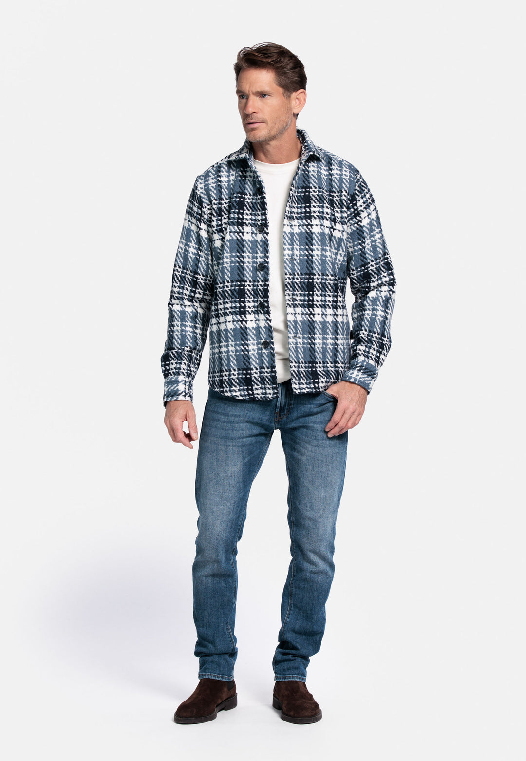 Giordano Salmari Visgraat Overshirt - Blauw - 527504-60