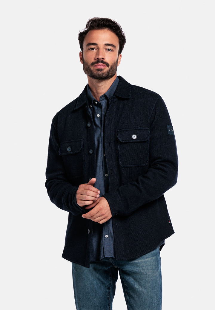 Giordano Taranto Klassiek Wollen Overshirt - Blauw - 527515-60