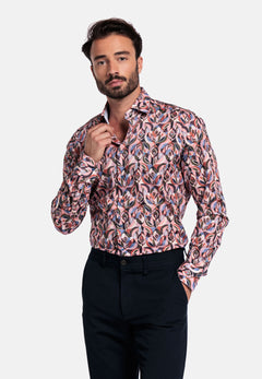 Giordano Maggiore Abstracte Print Overhemd - Rood - 527829-40