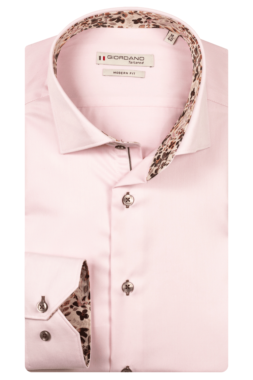 Giordano Locarno Semi Cutaway Twill Overhemd - Roze - 527877-50