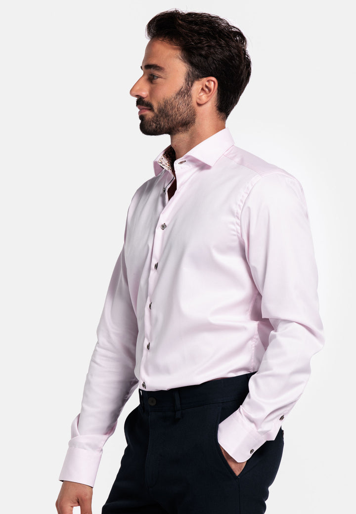 Giordano Locarno Semi Cutaway Twill Overhemd - Roze - 527877-50