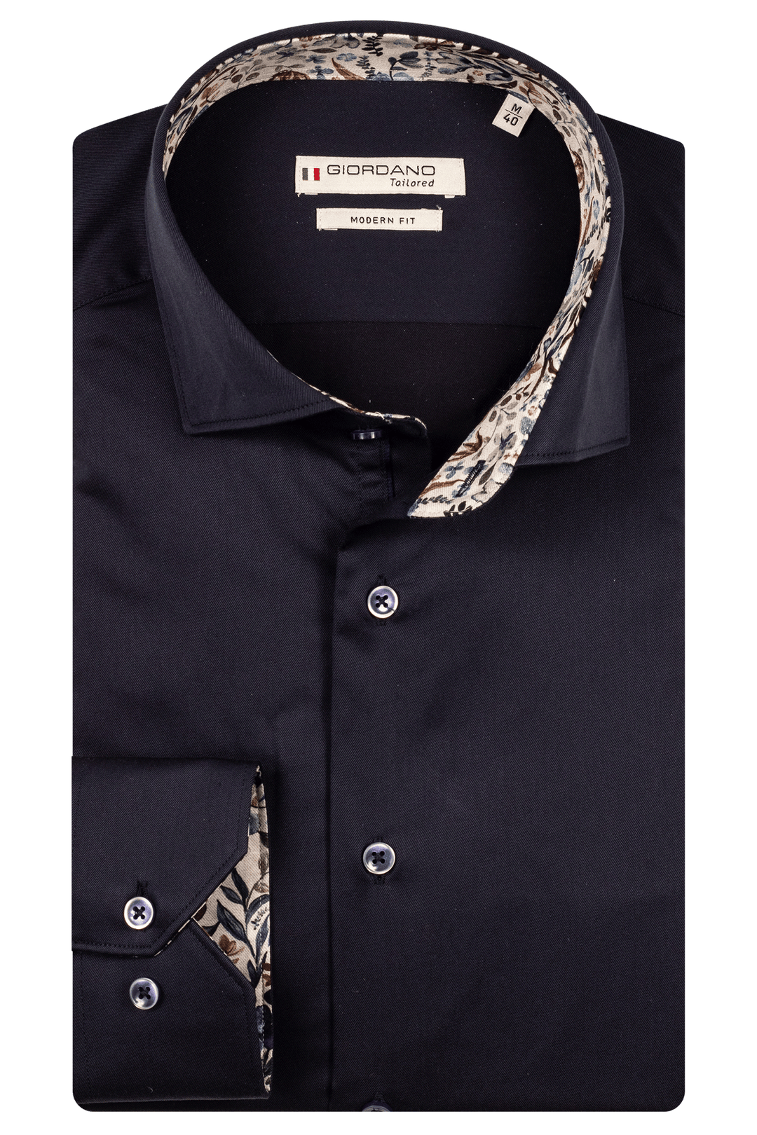 Giordano Locarno Semi Cutaway Twill Overhemd - Donkerblauw - 527877-60