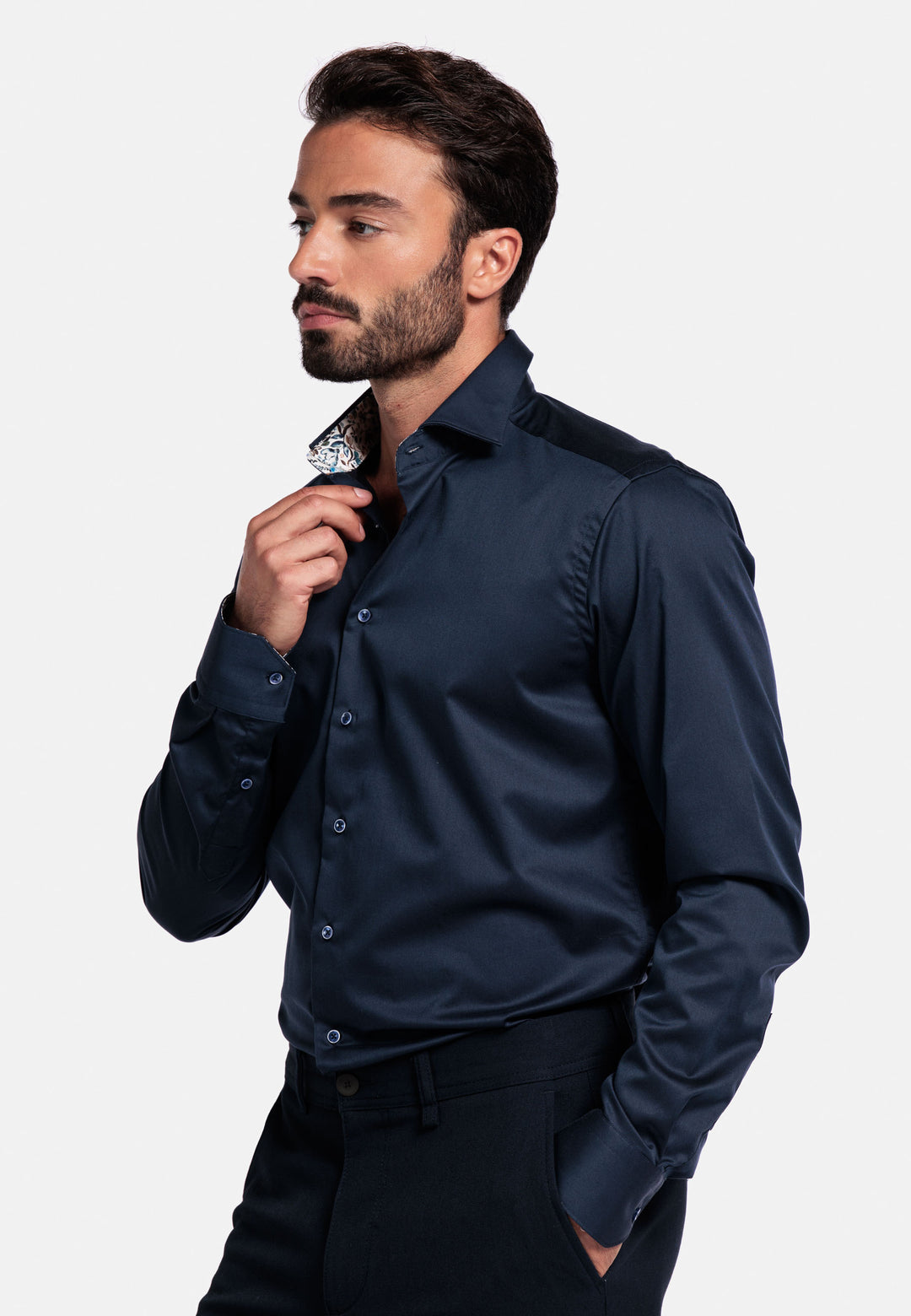Giordano Locarno Semi Cutaway Twill Overhemd - Donkerblauw - 527877-60