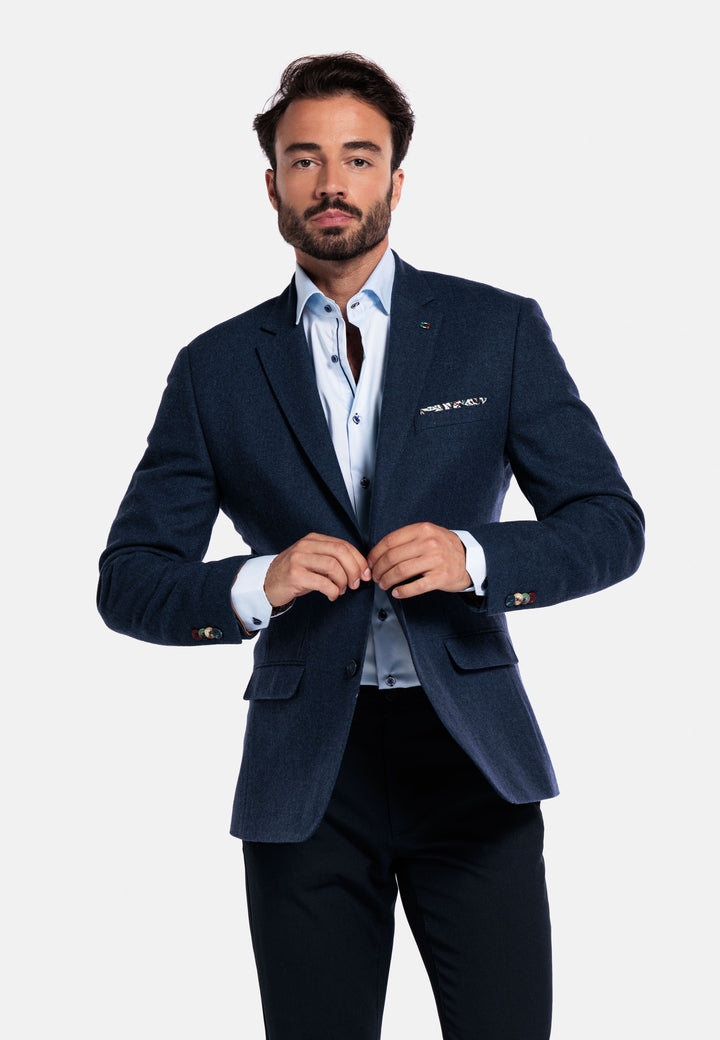 Giordano Locarno Semi Cutaway Twill Overhemd - Blauw - 527877-61