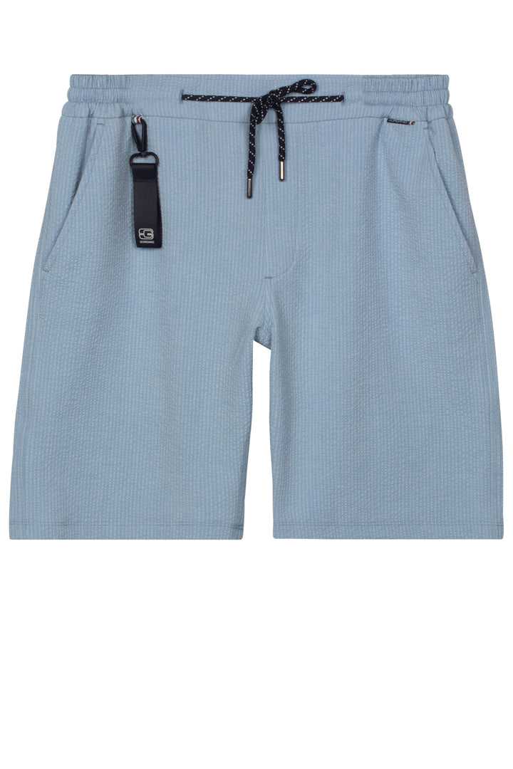 Giordano Sassari Seersucker Shorts - Lichtblauw