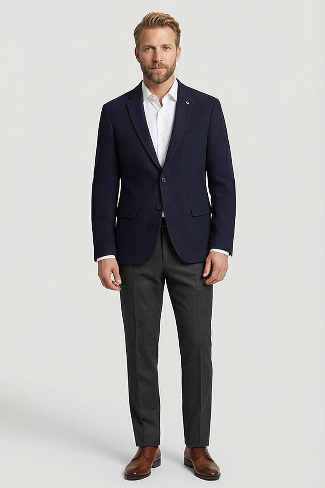 Giordano Pietro Seersucker Blazer - Blauw