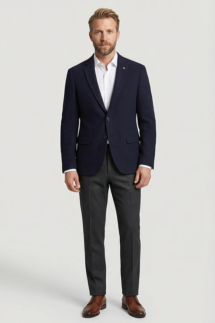 Giordano Pietro Seersucker Blazer - Blauw