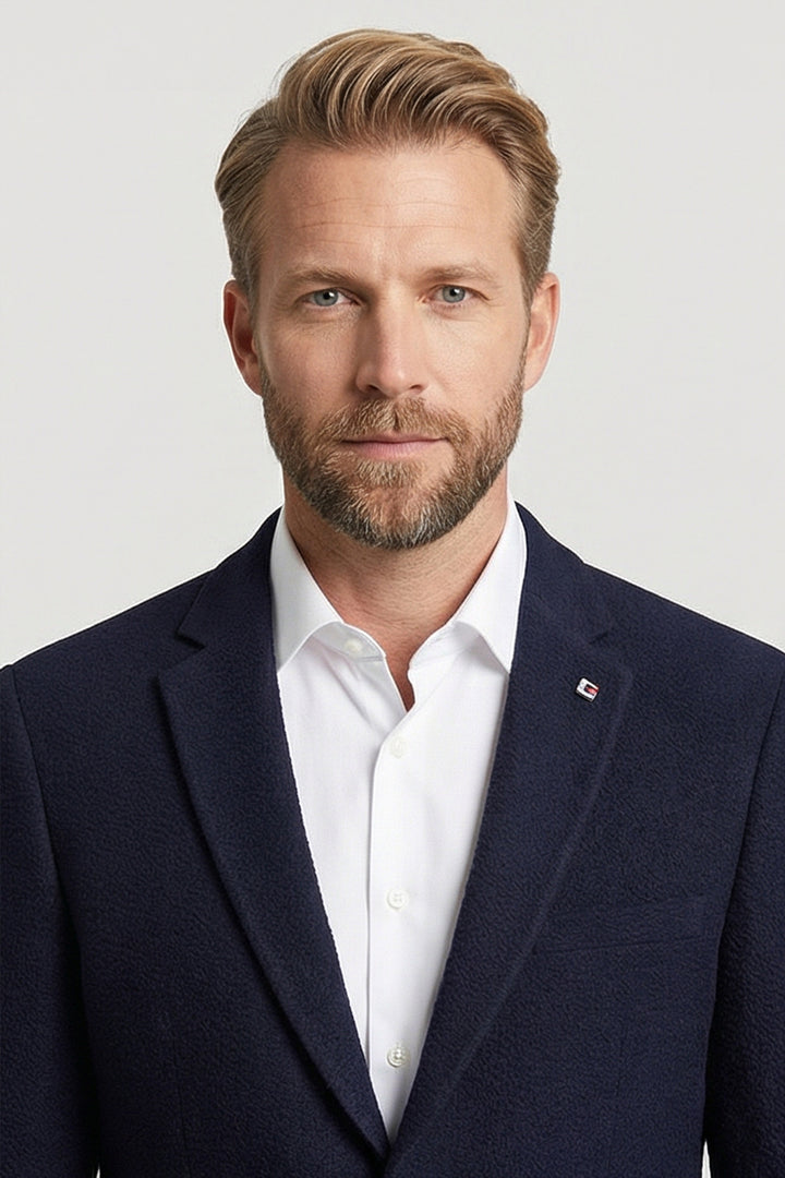 Giordano Pietro Seersucker Blazer - Blauw