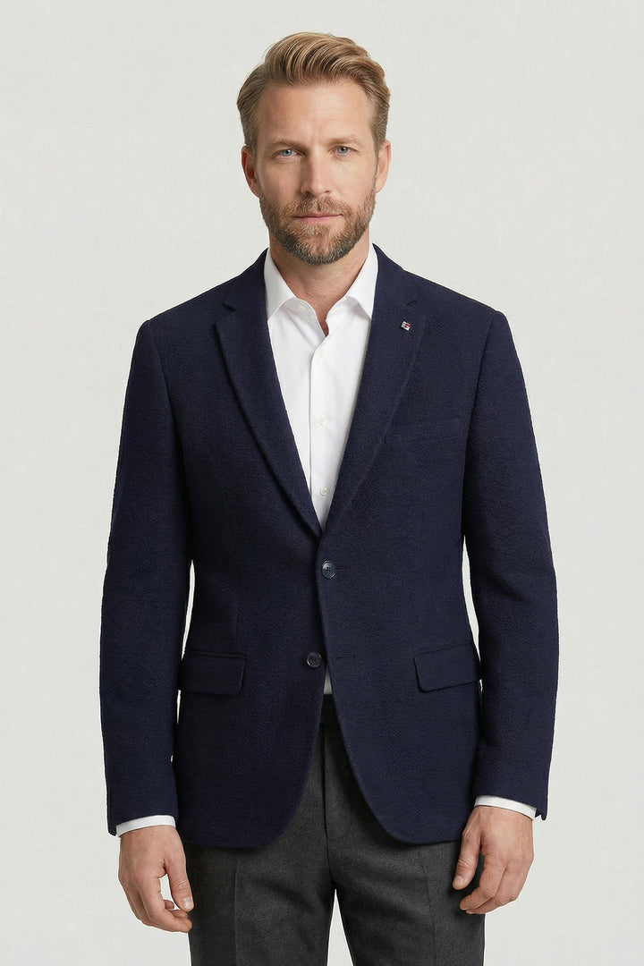 Giordano Pietro Seersucker Blazer - Blauw
