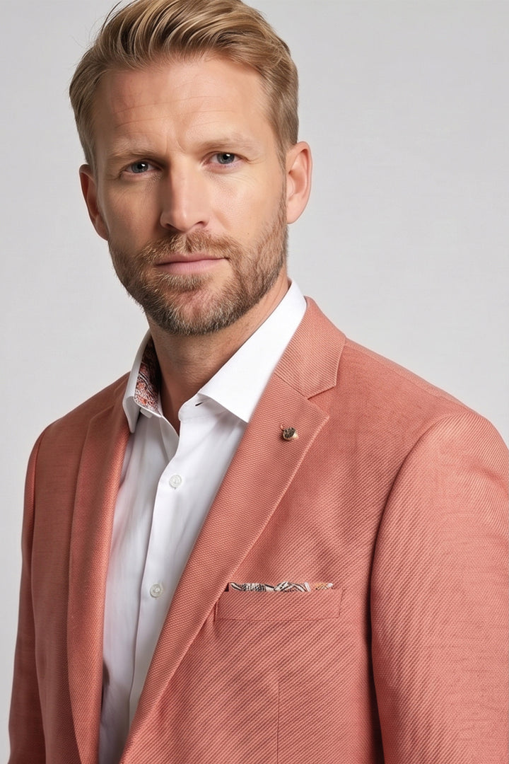 Giordano Robert Linnen Twill Colbert - Roestrood