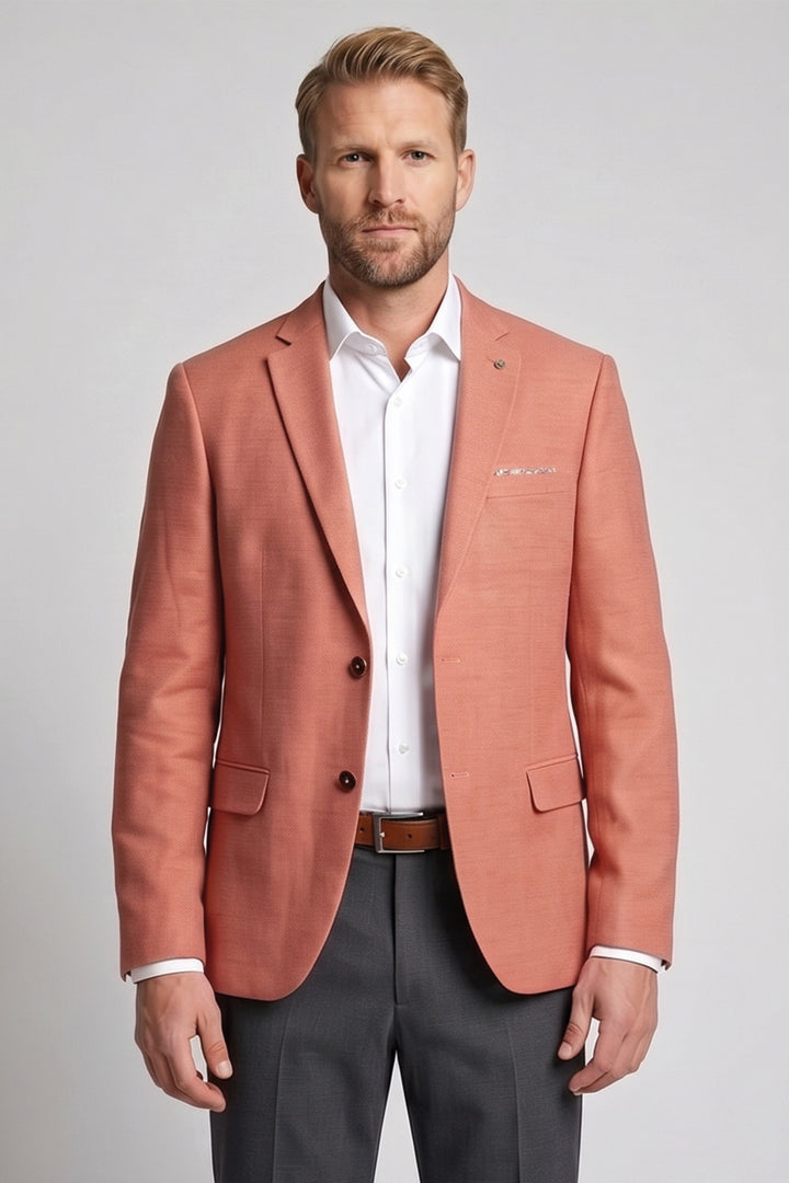 Giordano Robert Linnen Twill Colbert - Roestrood